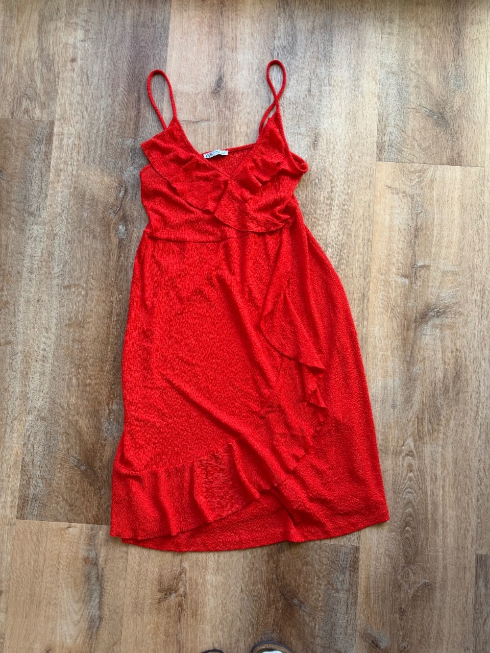 Zara Red Summer Wrap Dress